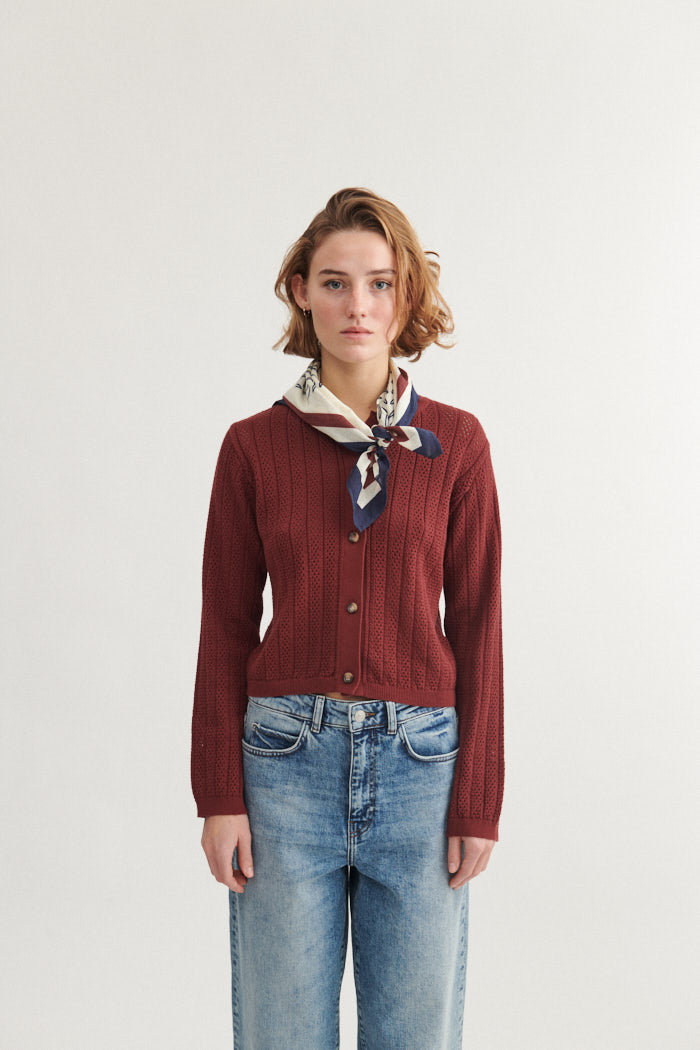 Basic Apparel Tricia Cardigan Sweaters 792 Bordeaux Truffle